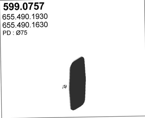 ASSO 599.0757 - Montāžas komplekts, Trokšņa slāpētājs xparts.lv