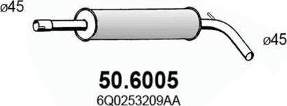 ASSO 50.6005 - Средний глушитель выхлопных газов xparts.lv
