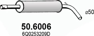 ASSO 50.6006 - Средний глушитель выхлопных газов xparts.lv