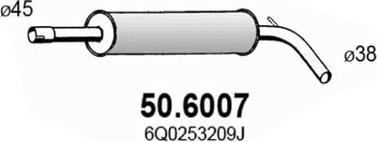 ASSO 50.6007 - Vidējais izpl. gāzu trokšņa slāpētājs xparts.lv