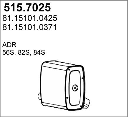 ASSO 515.7025 - Vidējais / Gala izpl. gāzu trokšņa slāpētājs xparts.lv