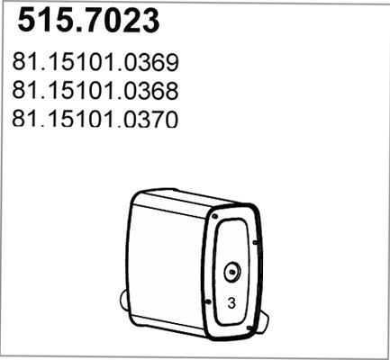 ASSO 515.7023 - Vidējais / Gala izpl. gāzu trokšņa slāpētājs xparts.lv