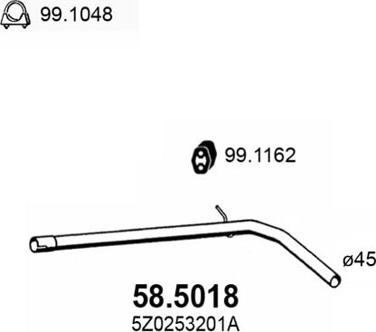 ASSO 58.5018 - Izplūdes caurule xparts.lv
