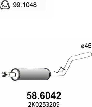ASSO 58.6042 - Vidējais izpl. gāzu trokšņa slāpētājs xparts.lv