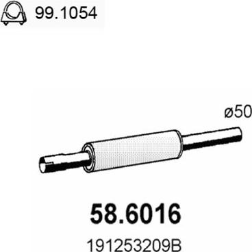 ASSO 58.6016 - Vidējais izpl. gāzu trokšņa slāpētājs xparts.lv