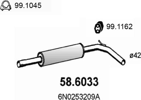 ASSO 58.6033 - Vidējais izpl. gāzu trokšņa slāpētājs xparts.lv