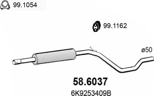 ASSO 58.6037 - Vidējais izpl. gāzu trokšņa slāpētājs xparts.lv