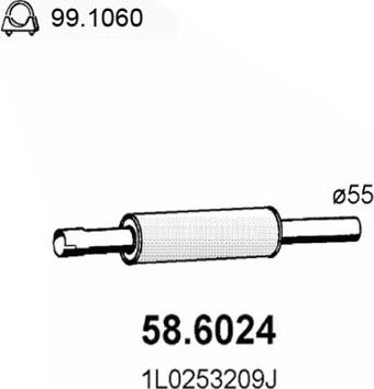 ASSO 58.6024 - Vidējais izpl. gāzu trokšņa slāpētājs xparts.lv