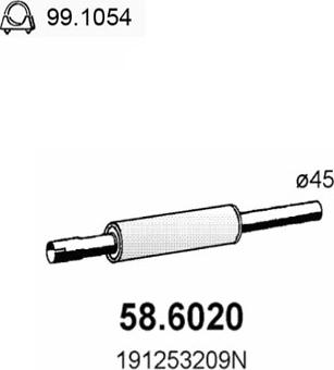 ASSO 58.6020 - Vidējais izpl. gāzu trokšņa slāpētājs xparts.lv