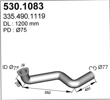 ASSO 530.1083 - Izplūdes caurule xparts.lv