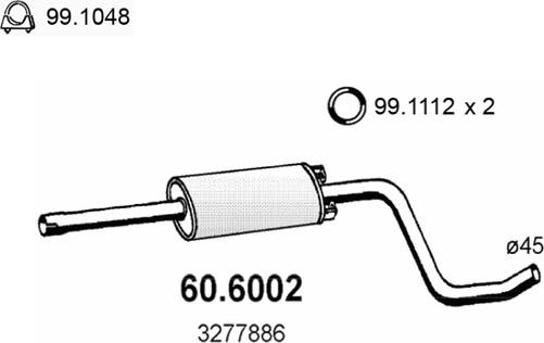 ASSO 60.6002 - Vidējais izpl. gāzu trokšņa slāpētājs xparts.lv