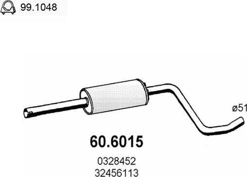ASSO 60.6015 - Vidējais izpl. gāzu trokšņa slāpētājs xparts.lv