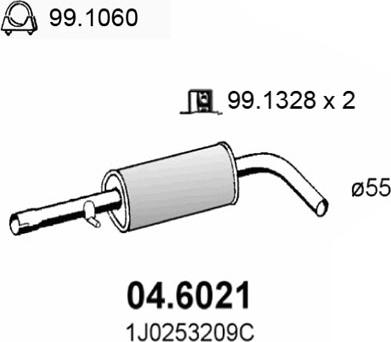 ASSO 04.6021 - Vidējais izpl. gāzu trokšņa slāpētājs xparts.lv