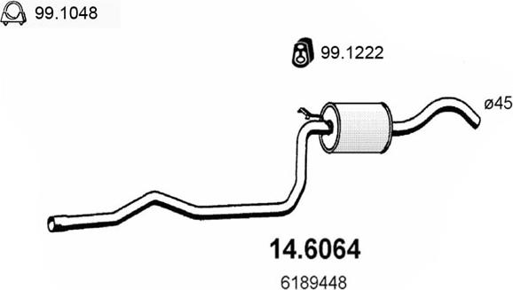 ASSO 14.6064 - Vidējais izpl. gāzu trokšņa slāpētājs xparts.lv