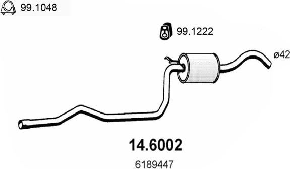 ASSO 14.6002 - Vidējais izpl. gāzu trokšņa slāpētājs xparts.lv