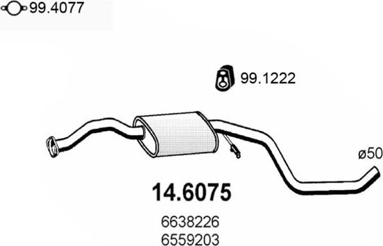 ASSO 14.6075 - Vidējais izpl. gāzu trokšņa slāpētājs xparts.lv