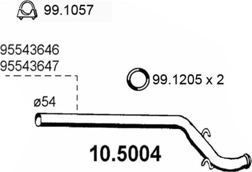 ASSO 10.5004 - Izplūdes caurule xparts.lv
