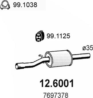 ASSO 12.6001 - Vidējais izpl. gāzu trokšņa slāpētājs xparts.lv