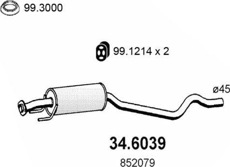 ASSO 34.6039 - Vidējais izpl. gāzu trokšņa slāpētājs xparts.lv