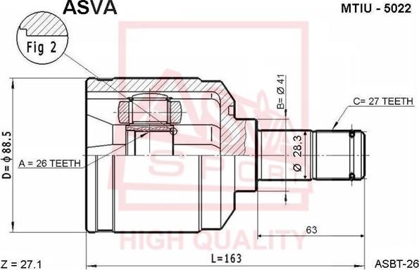 ASVA MTIU-5022 - Joint Kit, drive shaft xparts.lv