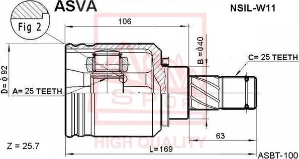 ASVA NSIL-W11 - Šarnīru komplekts, Piedziņas vārpsta xparts.lv