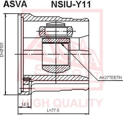 ASVA NSIU-Y11 - Шарнирный комплект, ШРУС, приводной вал xparts.lv