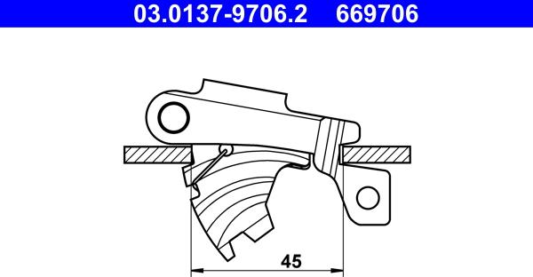 ATE 03.0137-9706.2 - Piederumu komplekts, Stāvbremzes mehānisma bremžu loks xparts.lv