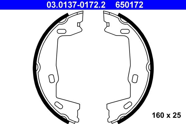 ATE 03.0137-0172.2 - Brake Shoe Set, parking brake xparts.lv