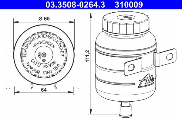 ATE 03.3508-0264.3 - Компенсационный бак, тормозная жидкость xparts.lv
