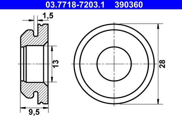 ATE 03.7718-7203.1 - Seal, vacuum hose connector pipe xparts.lv