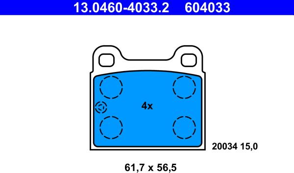 ATE 13.0460-4033.2 - Brake Pad Set, disc brake xparts.lv