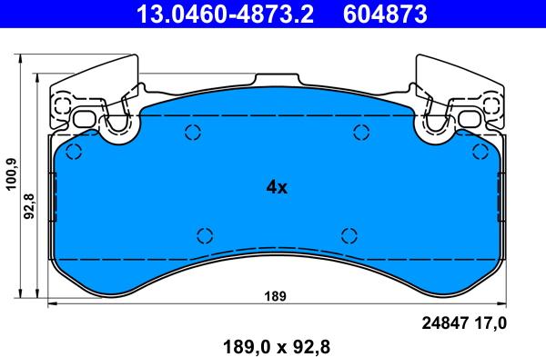 ATE 13.0460-4873.2 - Brake Pad Set, disc brake xparts.lv