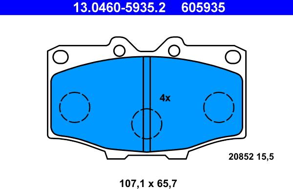 ATE 13.0460-5935.2 - Brake Pad Set, disc brake xparts.lv
