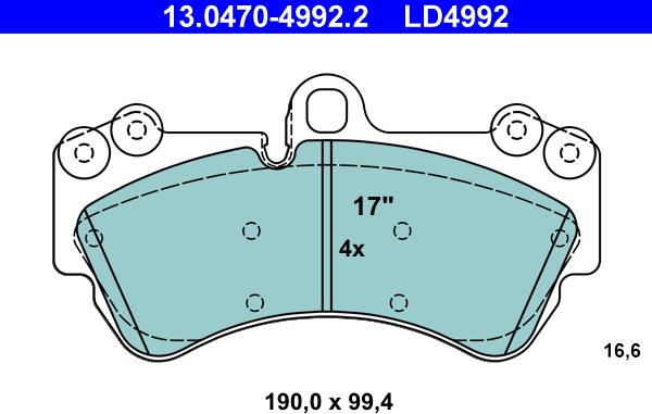 ATE 13.0470-4992.2 - Brake Pad Set, disc brake xparts.lv