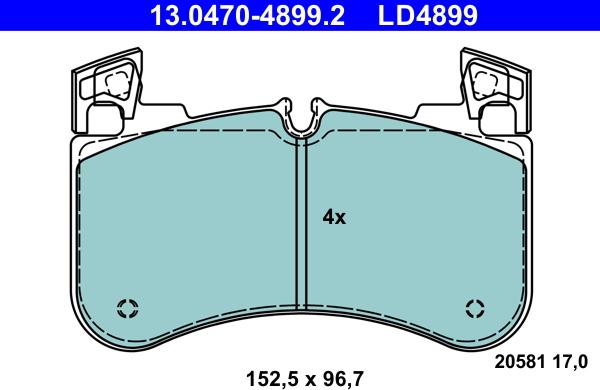 ATE 13.0470-4899.2 - Brake Pad Set, disc brake xparts.lv