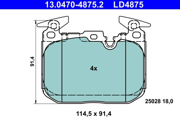 ATE 13.0470-4875.2 - Brake Pad Set, disc brake xparts.lv