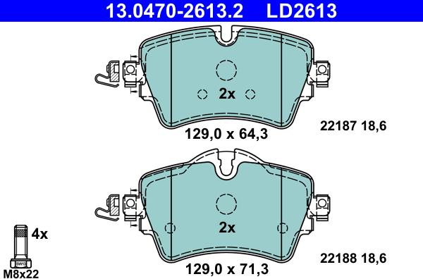 ATE 13.0470-2613.2 - Brake Pad Set, disc brake xparts.lv