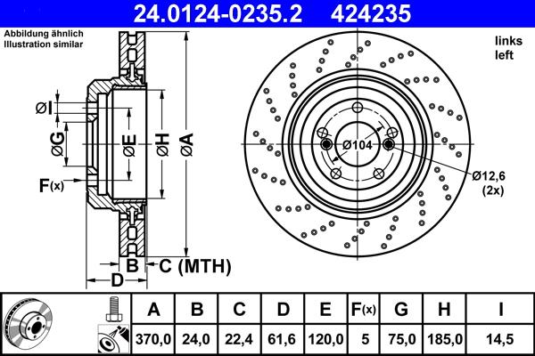 ATE 24.0124-0235.2 - Bremžu diski xparts.lv