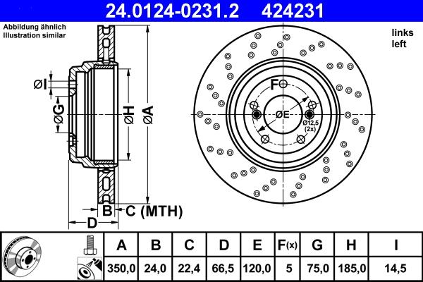 ATE 24.0124-0231.2 - Bremžu diski xparts.lv