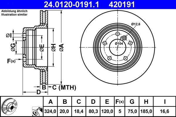 ATE 24.0120-0191.1 - Brake Disc xparts.lv