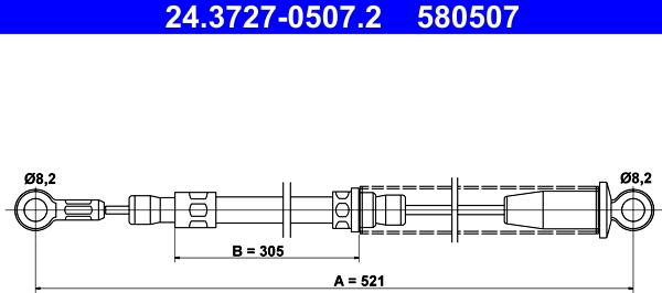 ATE 24.3727-0507.2 - Trose, Stāvbremžu sistēma xparts.lv