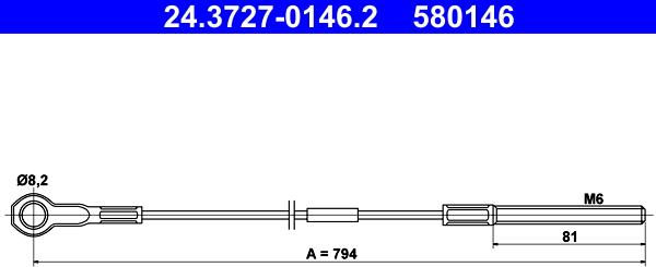 ATE 24.3727-0146.2 - Trose, Stāvbremžu sistēma xparts.lv