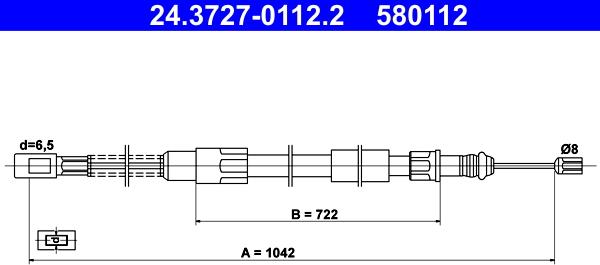 ATE 24.3727-0112.2 - Trose, Stāvbremžu sistēma xparts.lv