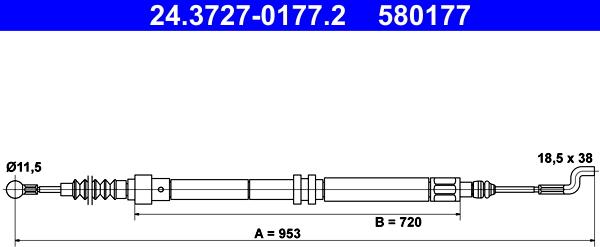 ATE 24.3727-0177.2 - Trose, Stāvbremžu sistēma xparts.lv