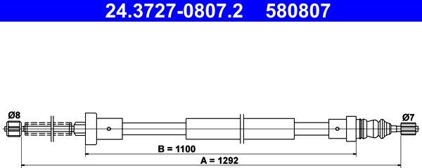ATE 24.3727-0807.2 - Trose, Stāvbremžu sistēma xparts.lv