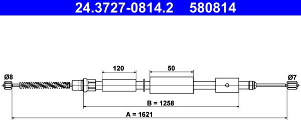 ATE 24.3727-0814.2 - Trose, Stāvbremžu sistēma xparts.lv