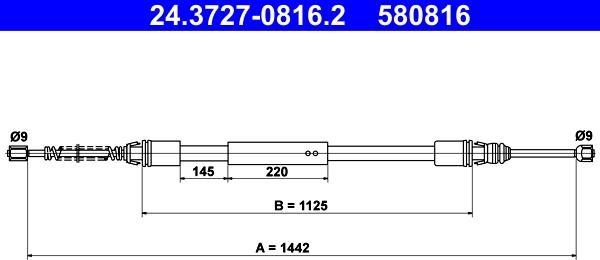 ATE 24.3727-0816.2 - Trose, Stāvbremžu sistēma xparts.lv