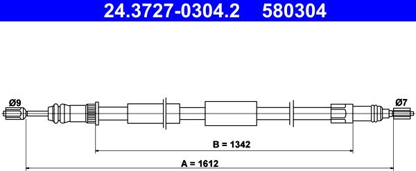 ATE 24.3727-0304.2 - Trose, Stāvbremžu sistēma xparts.lv