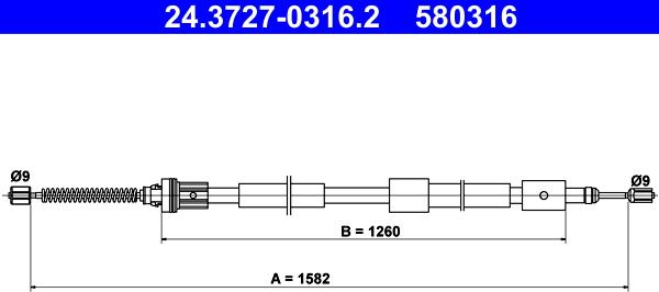 ATE 24.3727-0316.2 - Trose, Stāvbremžu sistēma xparts.lv
