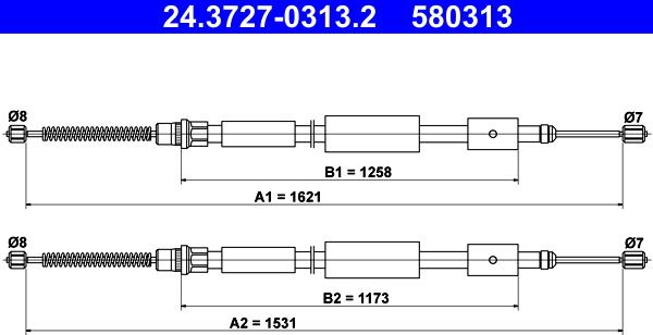 ATE 24.3727-0313.2 - Trose, Stāvbremžu sistēma xparts.lv